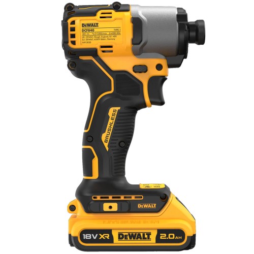 Шуруповерт ударний акумуляторний безщітковий DeWALT DCF840D2T (DCF840D2T) - фото 3