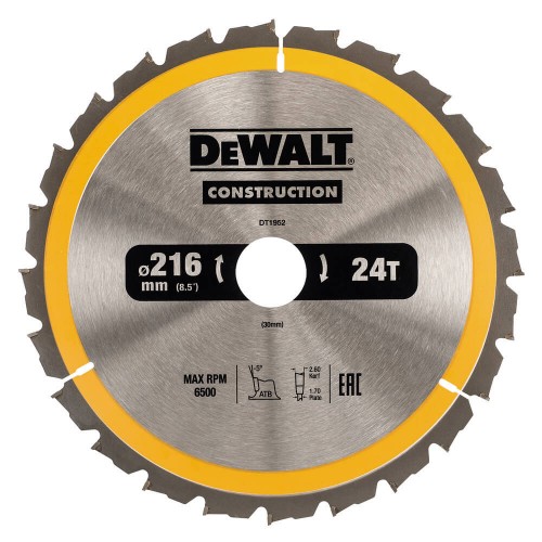 Диск пристальный CONSTRUCTION DeWALT DT1952