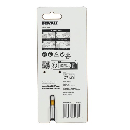 Ніж складаний з фіксованим лезом для оздоблювальних робіт DeWALT DWHT10991-0 - фото 8 Ніж складаний з фіксованим лезом для оздоблювальних робіт DeWALT DWHT10991-0 - фото 8