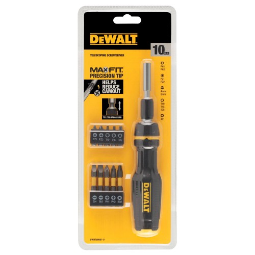Викрутка - набір FULL FIT Telescoping, зі змінними бітами, 10 біт DeWALT DWHT68001-0 - фото 3