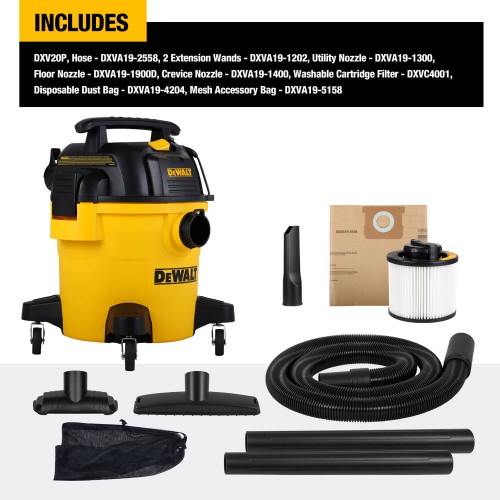 Пылесос сетевой промышленный DeWALT DXV20P (DXV20P) - фото 9